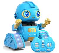 Ophy kids robot toy, Rechargeable and Projectable, Remote Control robot with LED eyes and music, RC toy with gesture sensor for 3 4 5 6 7 8 9 10 years boys and girls early (Blue)