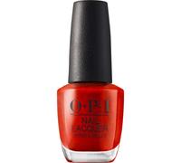 OPI Nail Lacquer Gimme a Lido Kiss | Opaque Bright Red Shimmer Chip Resistant