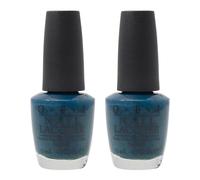 OPI Nail Lacquer Ski Teal We Drop 15ml NLZ16 Colour Polish Manicure Varnish x 2
