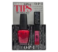 OPI Nail Polish Lacquer - Lovely Lips & Tips Gift Set - Big Apple Red!