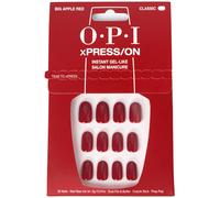 OPI xPRESS/ON Big Apple Red - Classic Red Short Round Press On Nails - With Nail Glue - Long Lasting, Reusable & Non-Damaging Short False Nails