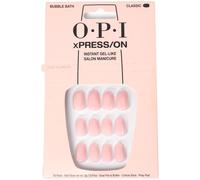 OPI xPRESS/ON Bubble Bath - Nude Pink Short Round Press On Nails - With Nail Glue - Long Lasting, Reusable & Non-Damaging Short False Nails