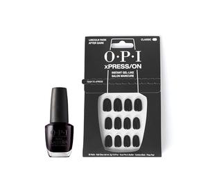 OPI xPRESS/ON Press On Nails & Cuticle Oil, 30 Pcs Reusable False Nails with up to 14 Days of Wear, Deeply Nourishing Cuticle Oil, Gel-Like Salon Manicure, Lincoln Park After Dark Purple Nail Polish