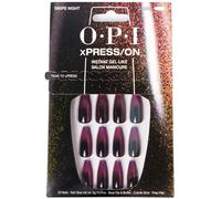 OPI xPRESS/ON Press On Nails Up to 14 Days of Gel-Like Salon Manicure Vegan Sustainable Packaging With Nail Glue Long Black to Magenta Holographi
