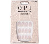 OPI xPRESS/ON Throw Me a Kiss - Pink Shimmer Short Round Press On Nails - With Nail Glue - Long Lasting, Reusable & Non-Damaging Short False Nails
