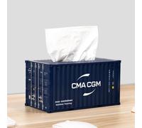 OPica Container Tissue Box Creative Storage Napkin Holder Shipping Container Model Desktop Storage Napkin Box Fashion Decoration