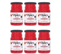Opies Cocktail Cherries Maraschino with Stalk 400g - Case of 6 | Premium Garnish Cherries