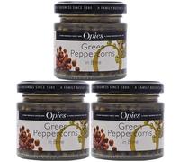 Opies Green Peppercorns in Brine 115g (Pack of 3) - Gourmet Flavour Enhancer for Culinary Creations! Premium Quality Brined Green Peppercorns