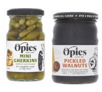 Opies Mini Gherkins in Spirit Vinegar and Pickled Walnuts, Jar, Condiment Bundle