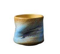 OPIGJUFD Ceramic Coffee Cup Stoneware Espresso Cups Vintage Hand-Pinched Pleated Latte Art Second-Hand Ceramic Design Afternoon Tea for Drinking(Color 4)