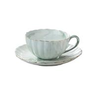 OPIGJUFD Cup and Saucer Set Marble Texture Porcelain Cup and Saucer 200ML Coffee Mug Ceramic English Afternoon Tea One Set Breakfast Milk Coffeeware(Green)