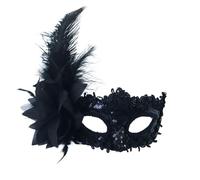 OPIGJUFD Feather Mask Feather Side Flower Half Face Mask Suitable As A Dressing Prop For Masquerade Parties And Carnival Masquerade(Style 4)
