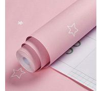 OPIGJUFD Living Room Wallpaper DIY Colorful Star Wallpaper Childs Bedroom Decor Self Adhesive PVC Furniture Wallpapers Kids Mural Cartoon Stars(Pink,10mx60cm)