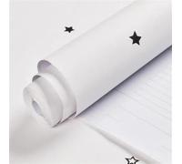 OPIGJUFD Living Room Wallpaper DIY Colorful Star Wallpaper Childs Bedroom Decor Self Adhesive PVC Furniture Wallpapers Kids Mural Cartoon Stars(White,2mx60cm)