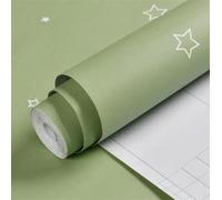 OPIGJUFD Living Room Wallpaper DIY Colorful Star Wallpaper Childs Bedroom Decor Self Adhesive PVC Furniture Wallpapers Kids Mural Cartoon Stars(Green,1mx60cm)