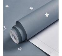 OPIGJUFD Living Room Wallpaper DIY Colorful Star Wallpaper Childs Bedroom Decor Self Adhesive PVC Furniture Wallpapers Kids Mural Cartoon Stars(Blue Grey,10mx60cm)