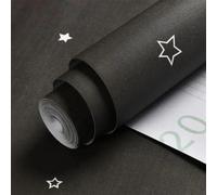 OPIGJUFD Living Room Wallpaper DIY Colorful Star Wallpaper Childs Bedroom Decor Self Adhesive PVC Furniture Wallpapers Kids Mural Cartoon Stars(Black,1mx60cm)