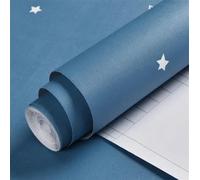 OPIGJUFD Living Room Wallpaper DIY Colorful Star Wallpaper Childs Bedroom Decor Self Adhesive PVC Furniture Wallpapers Kids Mural Cartoon Stars(Blue,1mx60cm)