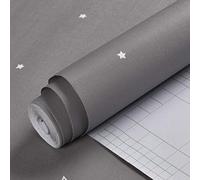 OPIGJUFD Living Room Wallpaper DIY Colorful Star Wallpaper Childs Bedroom Decor Self Adhesive PVC Furniture Wallpapers Kids Mural Cartoon Stars(Dark Grey,1mx60cm)