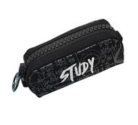 OPIGJUFD Pencil Case 2PCS Large-Capacity Canvas Pencil Case and Learning Formula Printing - Zipper Storage Bag for, University, Office Supplies Storage(Black)