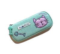 OPIGJUFD Pencil Case Kitten Dual Section Pen Pouch, Large Storage Pencil Box Office Stationery Holder Storage