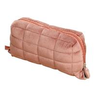 OPIGJUFD Pencil Case Pillow Shape Simple Pen Pouch Large Capacity Quilted Creative Pencil Box Cotton Travel Toiletry Bag Makeup Storage(Light Pink)