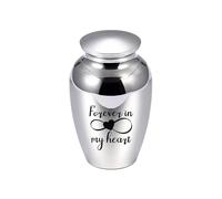 OPIGJUFD Pet Urn Pet Human Ashes Aluminum Alloy Cremation Urn Funeral Urns For Cat Dog Animal for Memory(Silver 70X45mm)