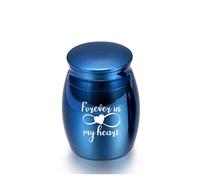 OPIGJUFD Pet Urn Pet Human Ashes Aluminum Alloy Cremation Urn Funeral Urns For Cat Dog Animal for Memory(Blue 30x40MM)