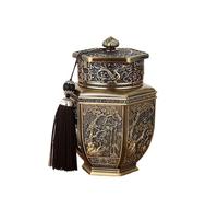 OPIGJUFD Pet Urn Pet Memorial Keepsake Urns, Metal Cremation Animal Urn, Funeral Container For Human Ashes, Coffin Box for Memory(Bronze)