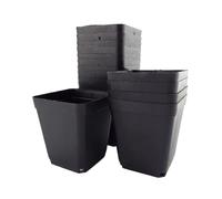 OPIGJUFD Plastic Plant Pots 7cm Gardening Plastic Black Color Flower Pots Planters Creative Small Square For Succulent Plants Vegetable(10pcs)