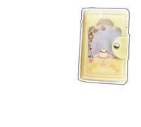 OPIGJUFD Retro Notebook Loose-Leaf Binder Four-Leaf Clover And Girl Glitter Removable Notebook Sticker Storage Bag Portable(Pudding SET3)