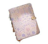 OPIGJUFD Retro Notebook Purple Dense Pattern Cotton Loose Leaf Notebook Diary Cover Ring Binder Organiser Handmade By Girls(Tread Bound A6)