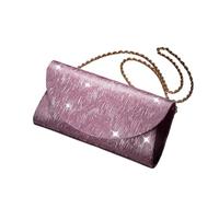 OPIGJUFD Rhinestone Bag Simple Dinner Bag Portable Party Handheld Storage Metal Chain Single Shoulder Marriage Evening Dress Dinner(Pink)