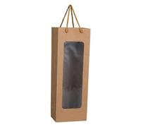 OPIGJUFD Wine Bag 5pcs Red Wine Bag Useful Contrast Color Reusable Hard Shell Kraft Paper Bags for Champagne for Parties(Khaki)