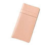 OPIGJUFD Women's Long Purse Creative Envelope Wallet Simple Ultra-Thin Long Coin Purse Multiple Card Holder PU Leather Women Money Bag(Pink)