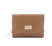 OPIGJUFD Women's Wallet PU Soft Multi-Card Zipper Short Three Fold Bag Large Capacity Lady Folding Can Expand The Street Popular Travel Wallet(Coffee)