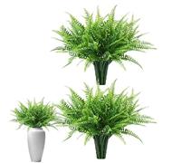 Opilroyn 2 Fake Boston Fern - Fake Fern Artificial Plant, UV Resistant Artificial Boston Fern | Artificial Boston Fern Outdoor Hanging Flowers, Large Realistic Fake, Silk Fern Indoor Basket Plant