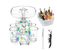 Opilroyn 6 Shot Liquor Dispenser,Alcohol Shot Dispenser - Cups Separator,Cup Liquid Separator,Carrier Liquor Dispenser Drink Tool