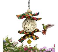 Opilroyn Bird Chew Toy, Interactive Foraging and Made of Natural Wood, Interactive Toy for Parakeets with Bell, for Small and Medium Macaws as an Accessory for Sharpening the Beak