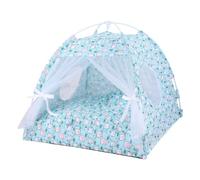 Opilroyn Cat Tent Bed, Cat Tents for House Cats, Portable Play Tent for Cats, Semi-Closed Dog Tent Bed, Movable Pet Cave Nest with Floral Pattern for Small Puppies and Kittens