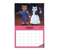 Opilroyn Cat Wall Calendar 2025,Cat Calendar 2025 - Scaredy Cat Calendar Wall Planner Wall Monthly Calendar,Daily Planner Folding Wall Calendar for Planning Organizing