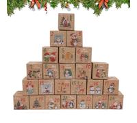 Opilroyn Christmas Advent Boxes | 24 Days Home Decor Empty | Decorative Boxes with Number - for Desk Living Room Bedroom Fireplace Party Family Couples Kids