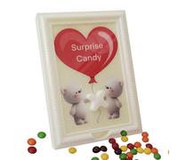 Opilroyn Christmas Bear Frame for Sweets, Practical Eraser Ball Machine - Cute Photo Frame Snack Holder for Nuts Dessert Chocolate Snack Party Birthday Fireplace Table Bedroom Bar