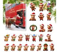 Opilroyn Christmas Calendar | Holidays Theme Two Dimensional Acrylic Party Gift Decorations | Christmas Scottish Advent Calendar 2025 | for Kids Family Fun Activity Teens