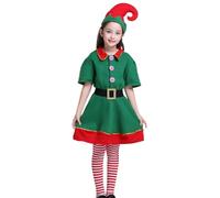 Opilroyn Christmas Costume - Dress Up Santa's Helper Costumes,Holiday Elves Dress Costume for Kids Adults, Cosplay Clothes for Christmas