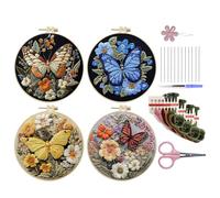 Opilroyn Embroidery Set - Colorful Creative Butterfly | Pattern Embroidery Kit for Practice, School Project, Entertainment, Learning, Men, Women, Friends, Family