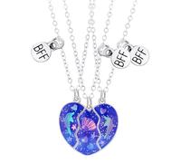 Opilroyn Friendship Necklace, Magnetic Heart Pendant, Best Friends Forever Friendship Necklaces for 3 - Friendship Necklace Best Friend Necklace Gifts for 3 Girls Heart Matching Pendant, Se référer au