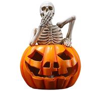 Opilroyn Halloween Decoration - Gothic Skull Pumpkin Figures, Resin Horror Ornaments | Scary for Indoor and Outdoor Use, Party, Bedroom, Living Room, Haunted House, Holiday Shelf, Cupboard Display