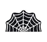 Opilroyn Halloween Rug - Spider Web Gothic Bathroom Rug | Non-Slip Carpet Halloween Decorations for Indoor Outdoor Bedroom Entryway Front Door Patio Kitchen Shower