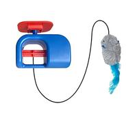 Opilroyn Hanging Self-playing Mouse-shaped Cat Toy, Door-mounted Cat Tree Toy, Making Mouse Noises, Cats Teaser Stick, Self-entertaining Little Mouse, Plush Feathers